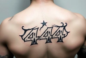 The name Kyro incorporated with the number 444 tattoo idea