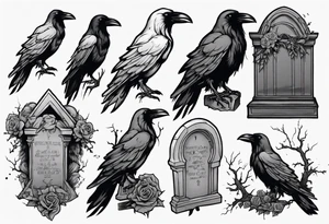 Raven on the grave tattoo idea
