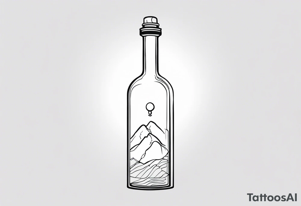 PERSON IN BOTTLE tattoo idea