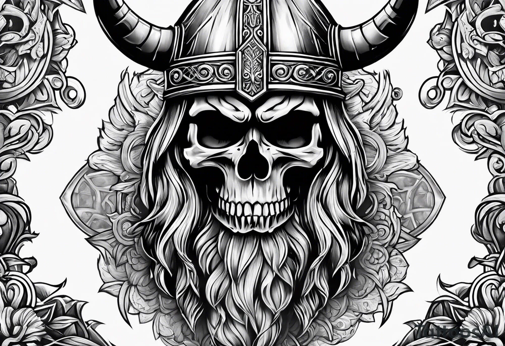Viking skull tattoo idea