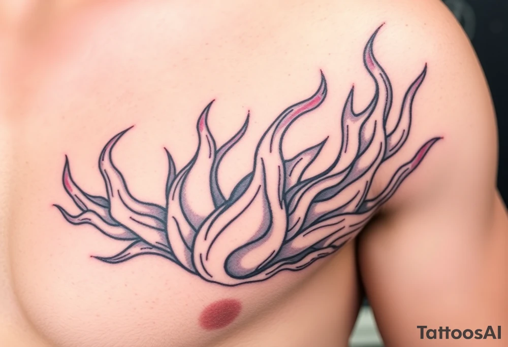 large powerfull multiple flames tattoo idea