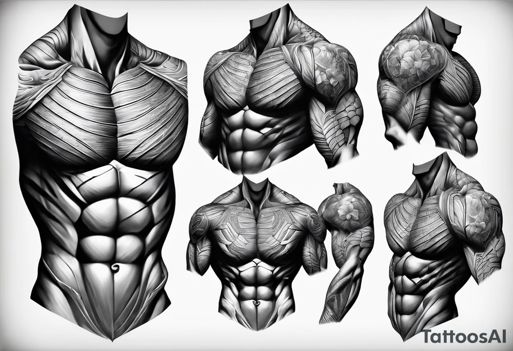 Anatomic deltoid muscle tattoo idea