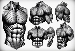 Anatomic deltoid muscle tattoo idea
