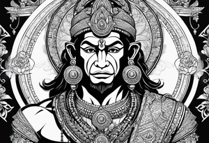 Lord hanuman and compass tattoo idea