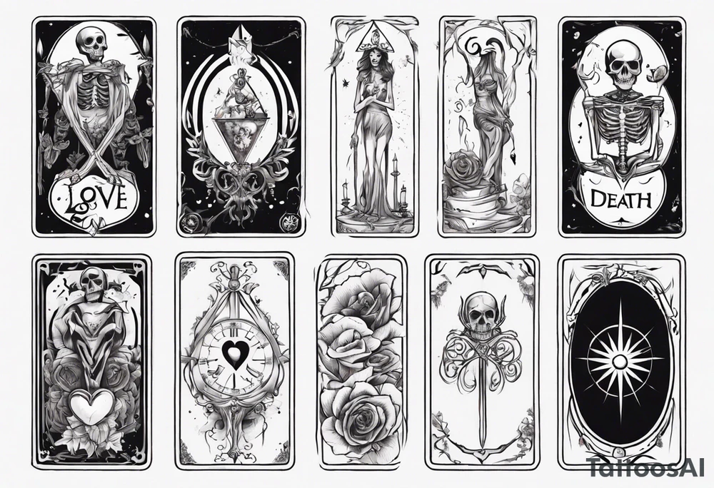 love and death tarot card tattoo idea