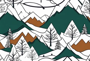 mountain and trees tattoo idea