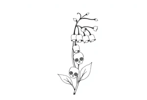 Lily of the valley tattoo vine with skulls in place of flower tattoo idea