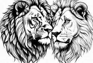 lion and lioness looking at each other tattoo idea