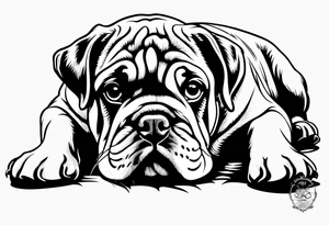 Cute puppy English bulldog tattoo idea