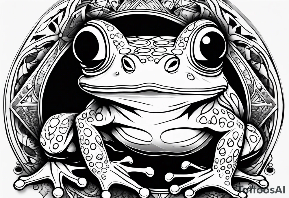 a psychedelic frog tattoo idea