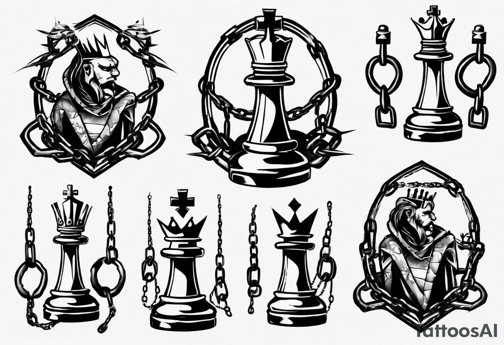 king chess in chains tattoo idea