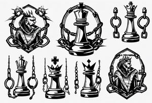 king chess in chains tattoo idea