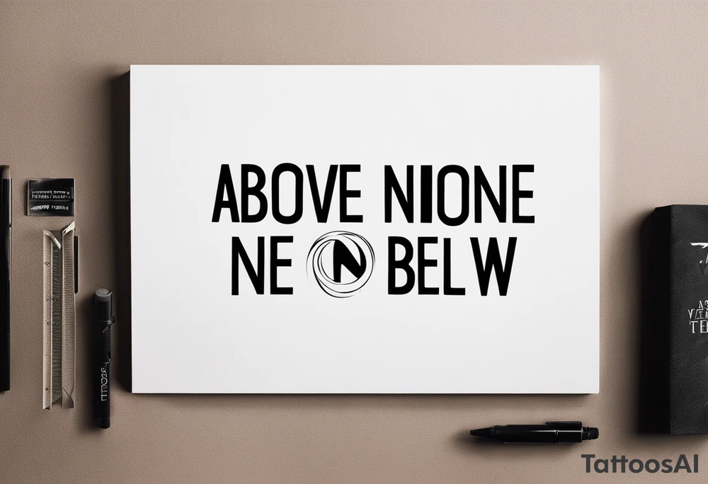 Above none below no one tattoo idea