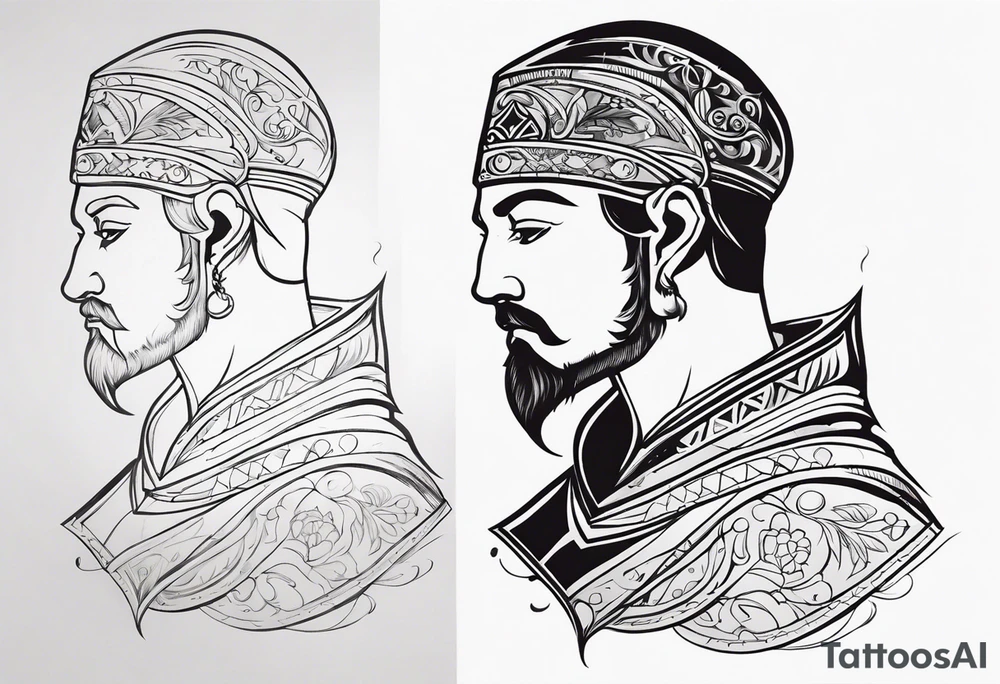 medieval person simple tattoo idea