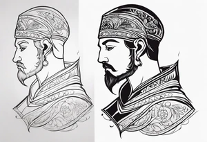 medieval person simple tattoo idea