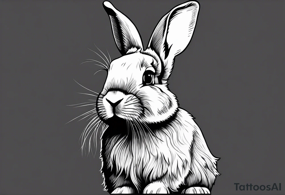Bunny rabbit with Kirsty R written underneath tattoo idea