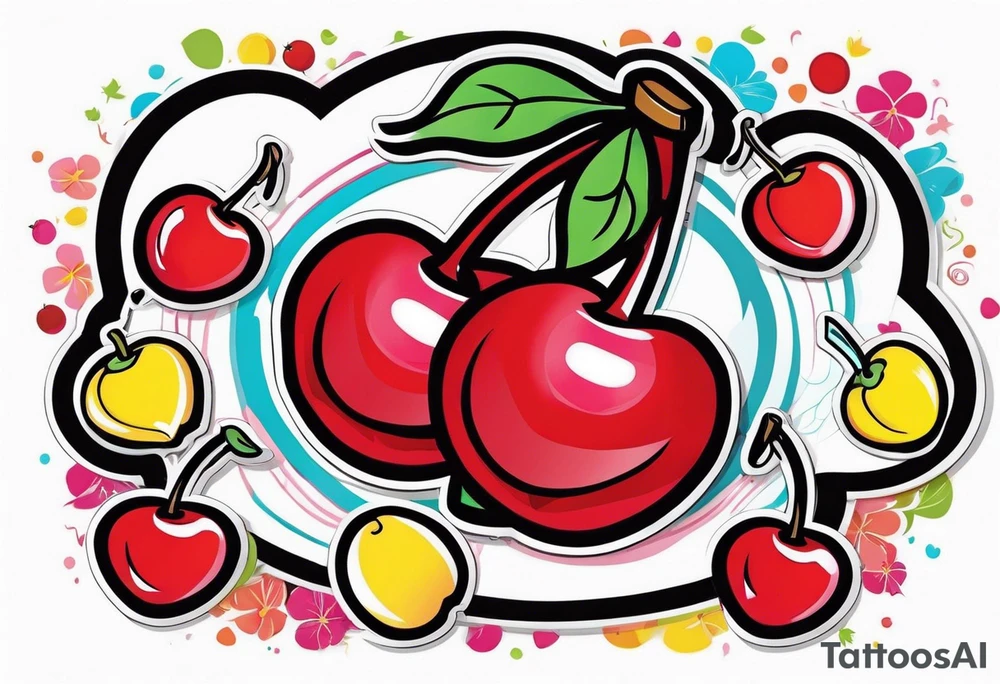 Cherries with candy tattoo idea