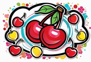 Cherries with candy tattoo idea
