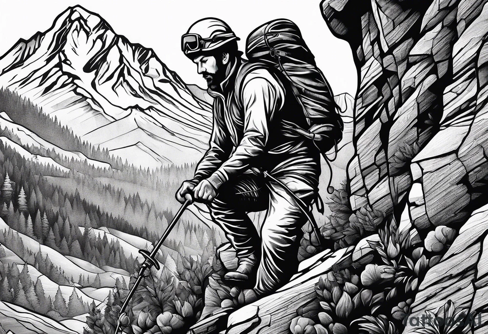 Alpine Mountain Climber and Doing Hard Things tattoo idea