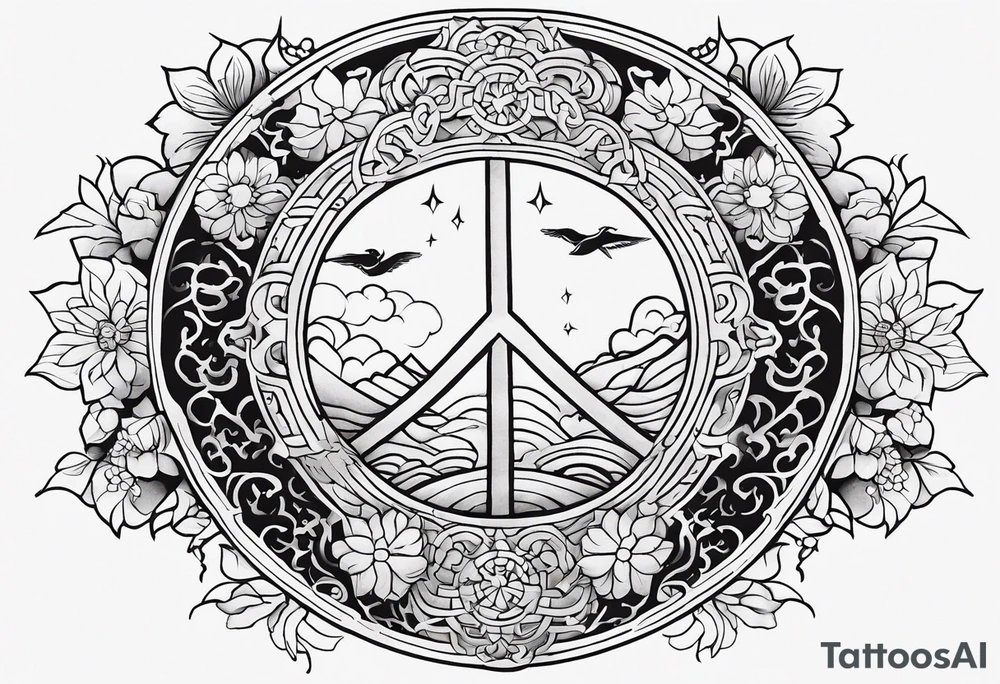 the whole world that symbolize peace and unity tattoo idea