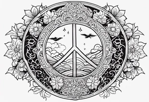 the whole world that symbolize peace and unity tattoo idea