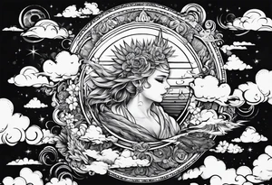 The FIrst Time blended in with some clouds tattoo idea