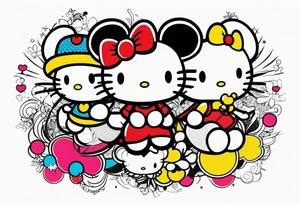 hello kitty with mickey mouse tattoo idea