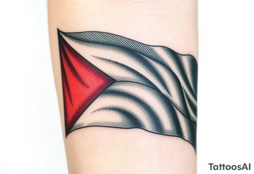 A waving Czech flag with realistic fabric texture tattoo idea