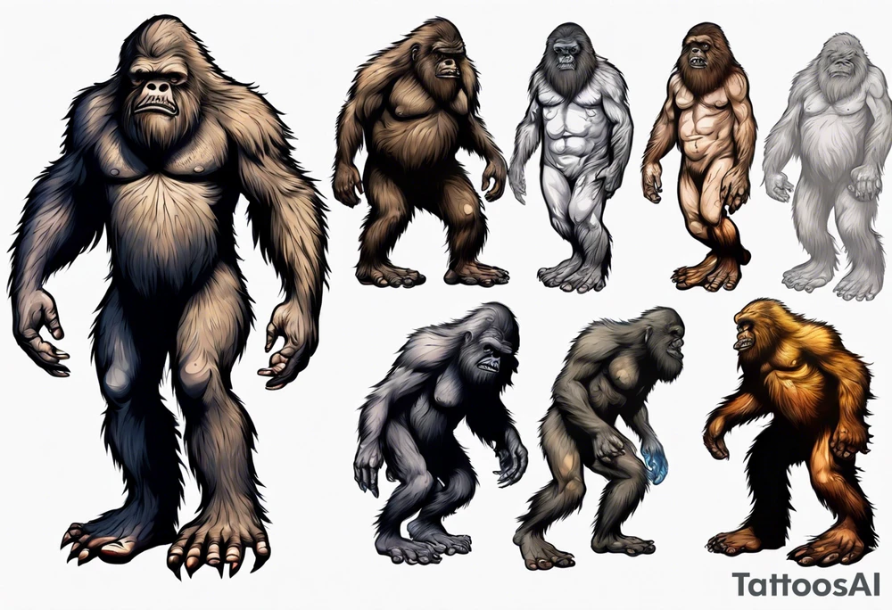 Big foot having an outer body experience tattoo idea