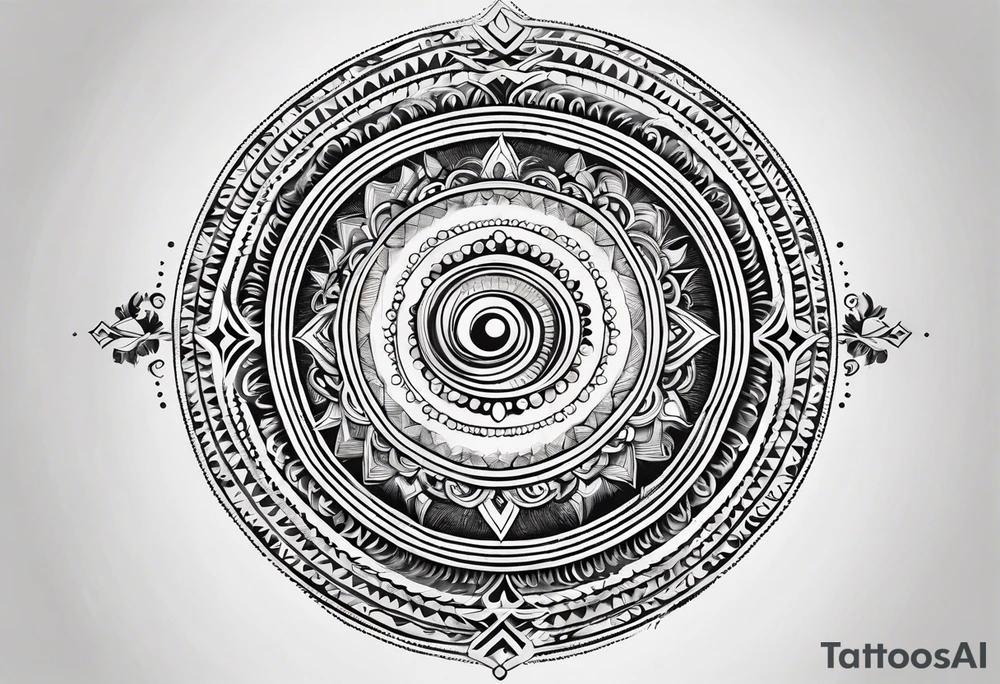 only one vertical line of seven individual circles in descending size tattoo idea