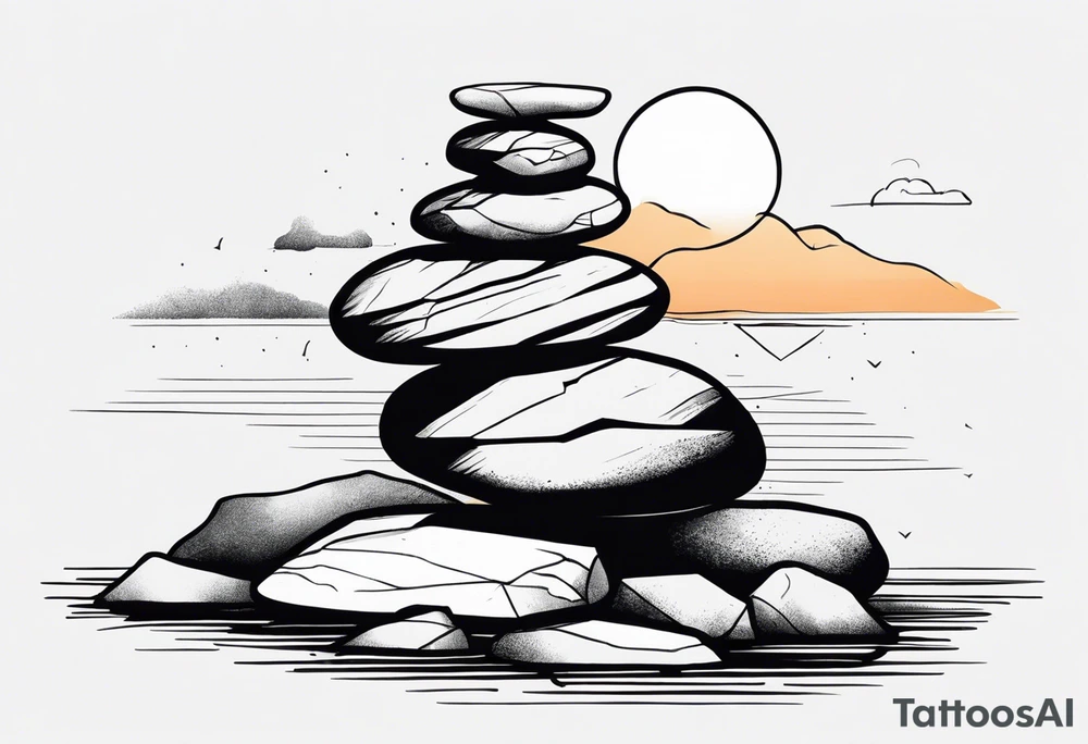 Rocks balancing on top of each other tattoo idea