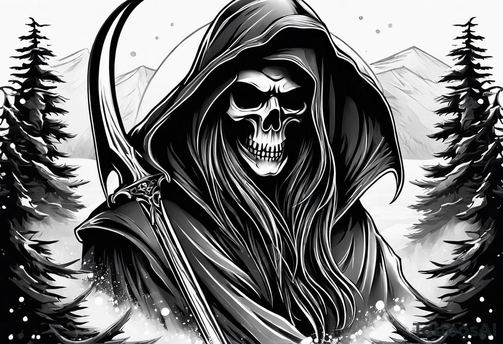 Grim reaper snow tattoo idea