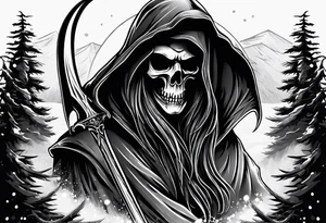 Grim reaper snow tattoo idea