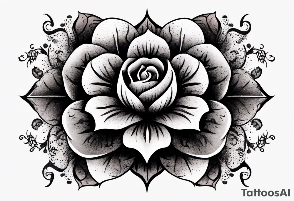 Gothic Tudor rose tattoo idea