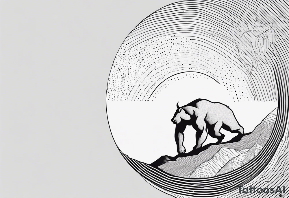 Sisyphus minimal line and dot tattoo design tattoo idea