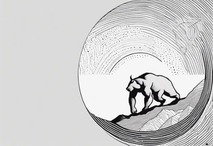 Sisyphus minimal line and dot tattoo design tattoo idea