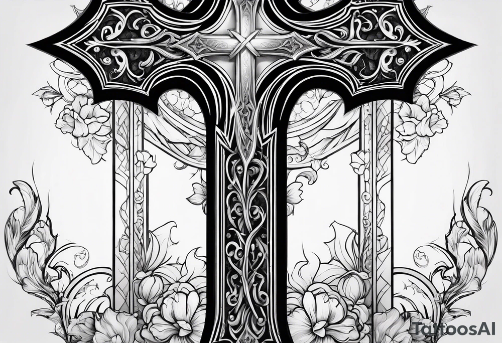 Gothic cross tattoo idea