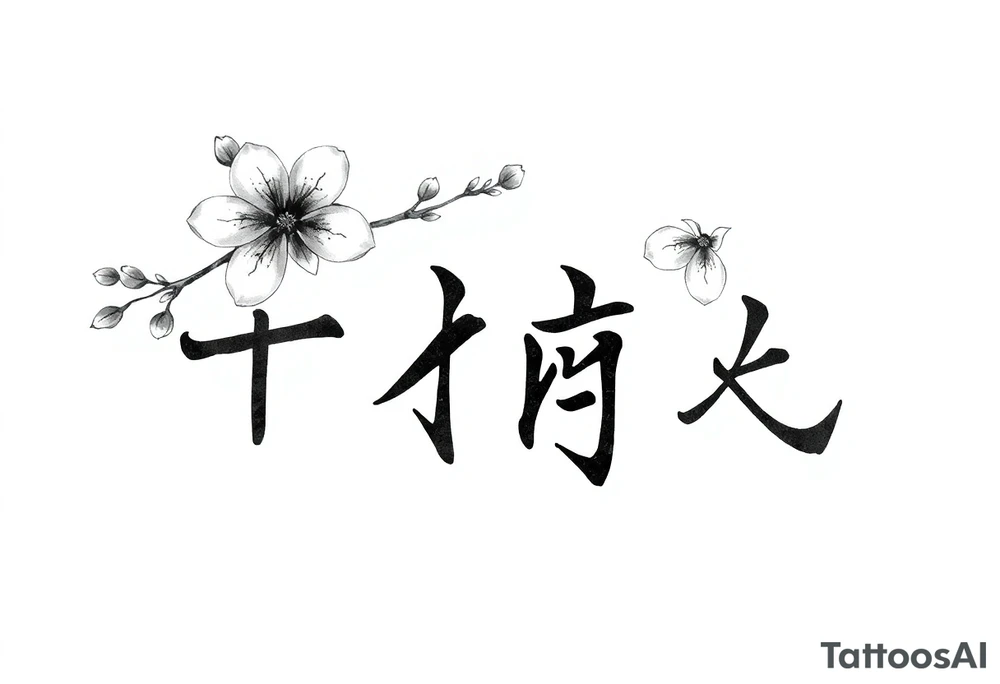 Japanese,sakura,kanji font tattoo idea