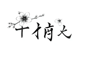 Japanese,sakura,kanji font tattoo idea