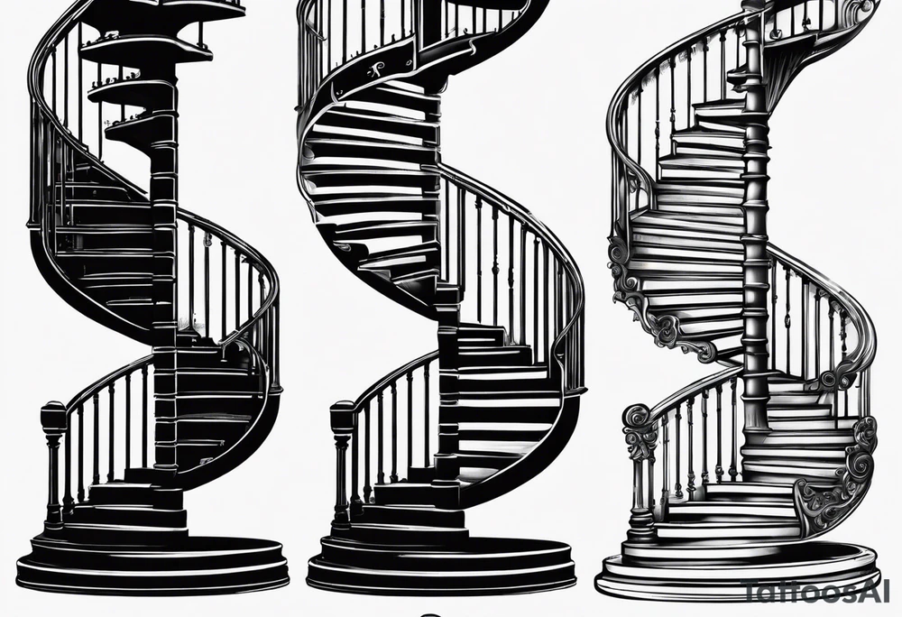 Deteriorating spiral stair case with falling steps tattoo idea Deteriorating spiral stair case with falling steps tattoo idea