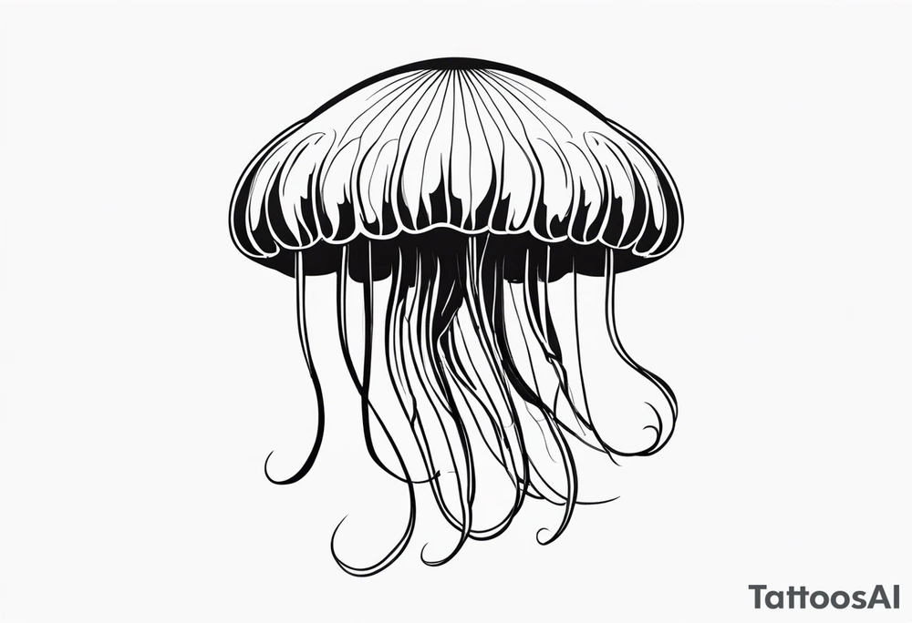 jellyfish with a small head and long tentacles tattoo idea