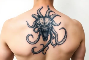 Dark screaming Medusa tattoo idea