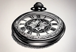 Pocket watch at 9:45 tattoo idea