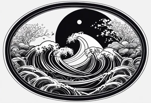 I want a tattoo of the ocean in circle tattoo idea