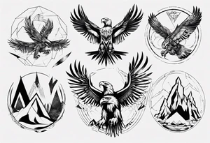 underworld 
mountains eagles tattoo idea