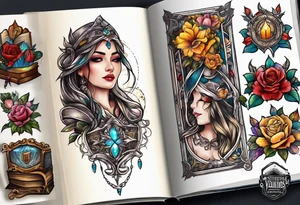 open fantasy book tattoo idea