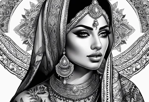 middle eastern
 woman tattoo idea