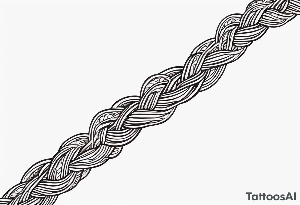 long horizontal strip made of entangled ropes tattoo idea