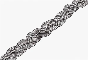 long horizontal strip made of entangled ropes tattoo idea