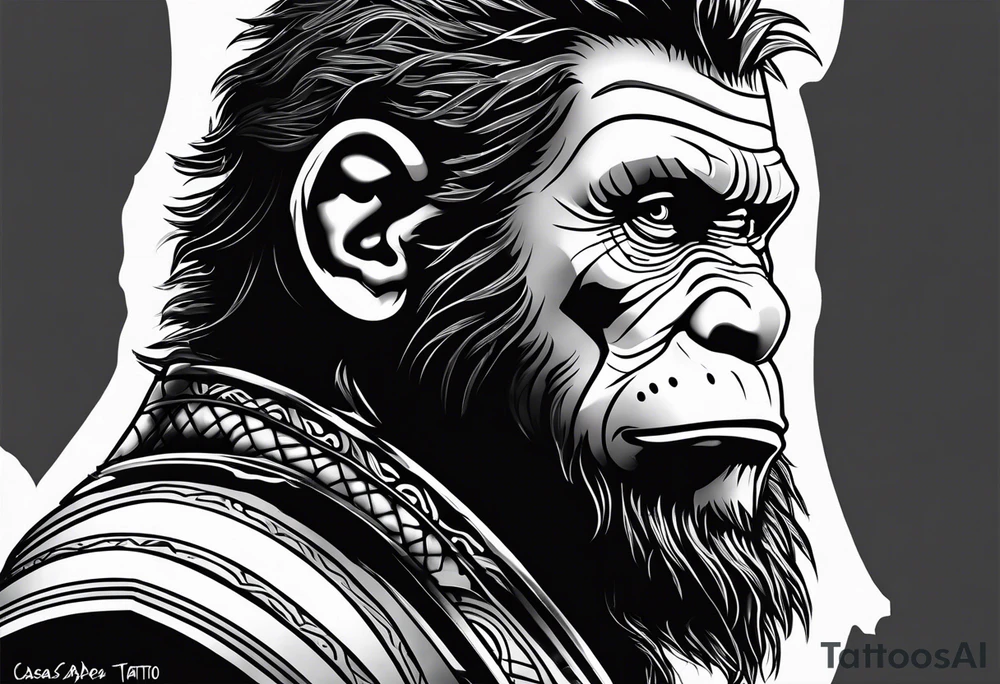 Caeser from the movie planet of the apes tattoo idea